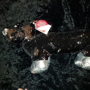 Black and Silver Sequin Hot Dog